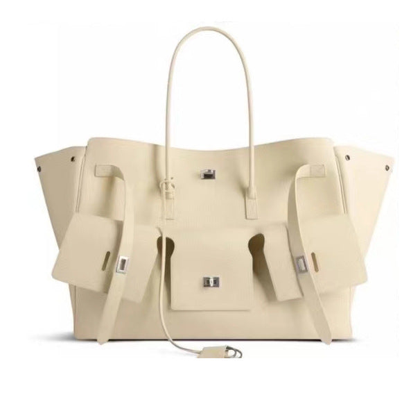 Black Bag Large Capacity Travel Luggage Bag High Quality Square Buckle Design Shoulder Luxury Handbag Shopper Women Bag