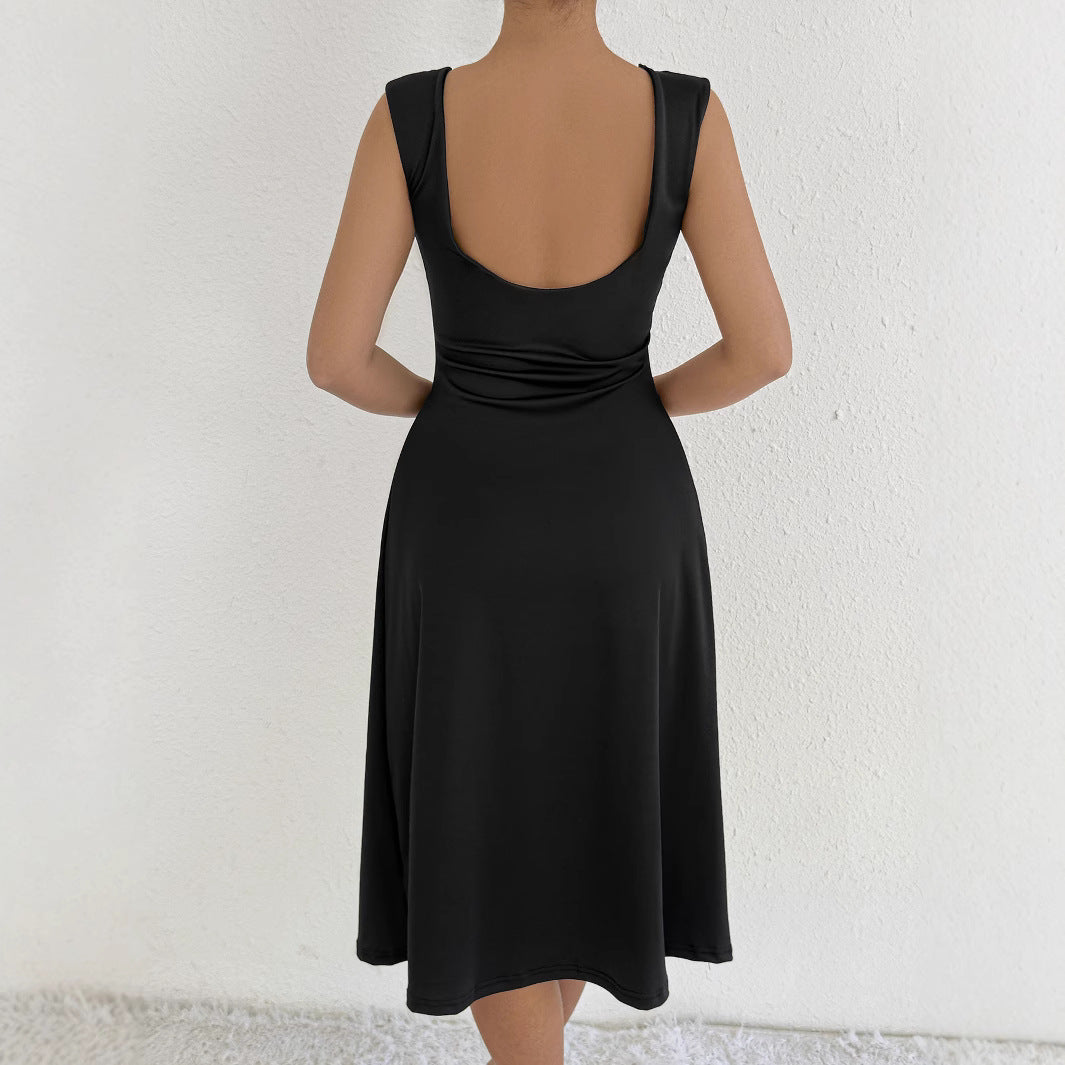 Summer New Style Slim Fit Backless Sleeveless Vest Dress Cross-Border Women's Fashion Dress Exposed Back Strapless Gown