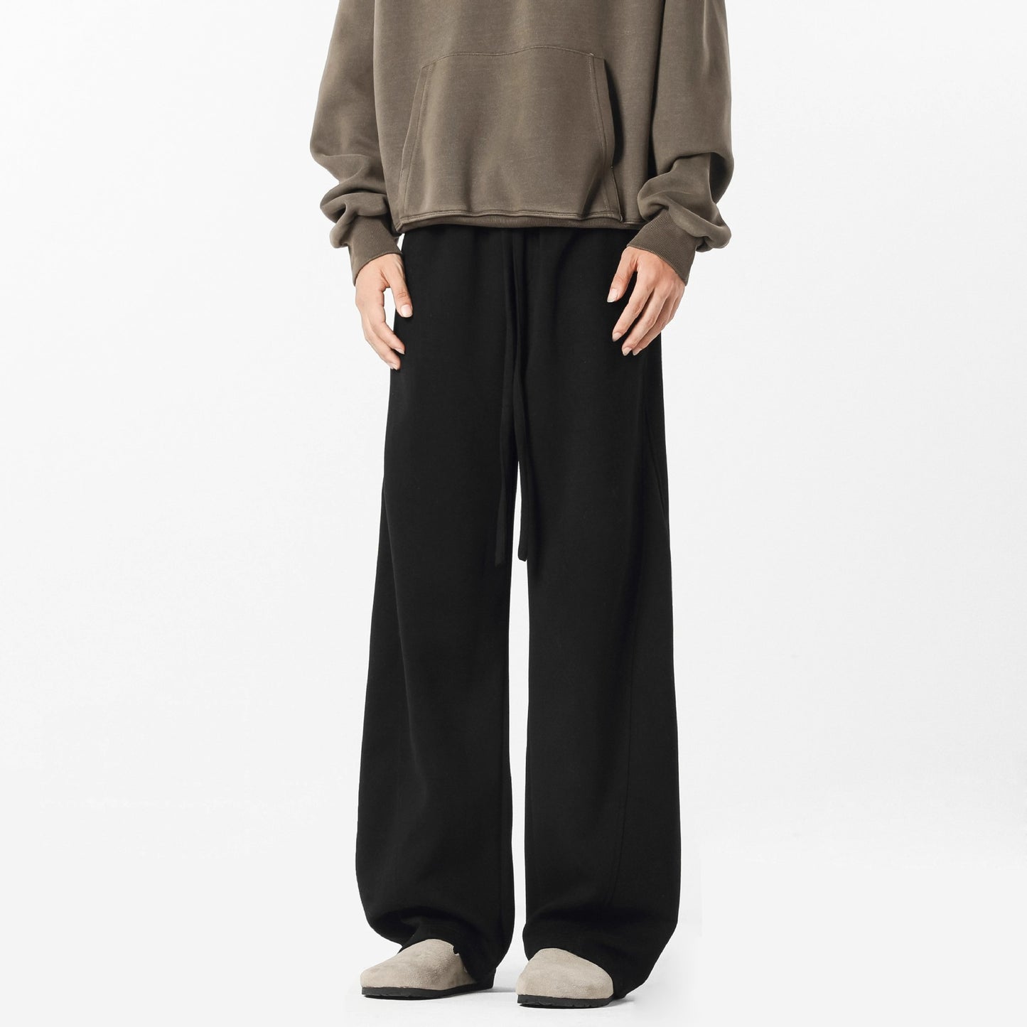 American Highstreet Scimitar Casual Pants Men'sautumnandwinter Loosevelvet Sports Sweatpantsheavydrap Straight Pants