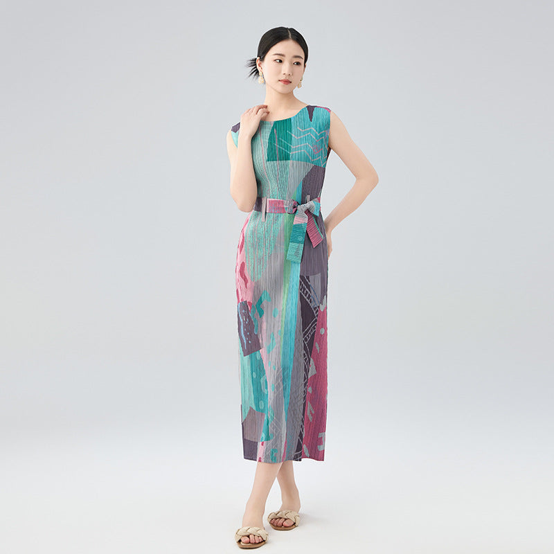 Spring and Summer New Sleeveless Slim Casual Fashion Versatile A-line Skirt