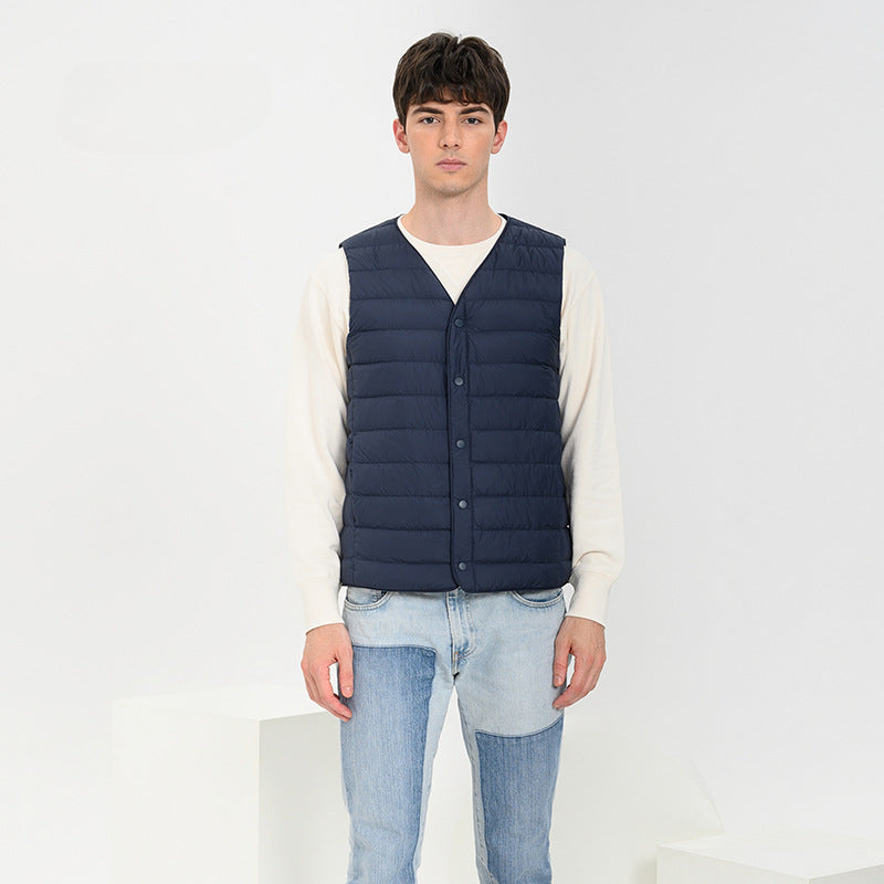 New Winter and Autumn Mens White Duck Down Vest Fashion Coats