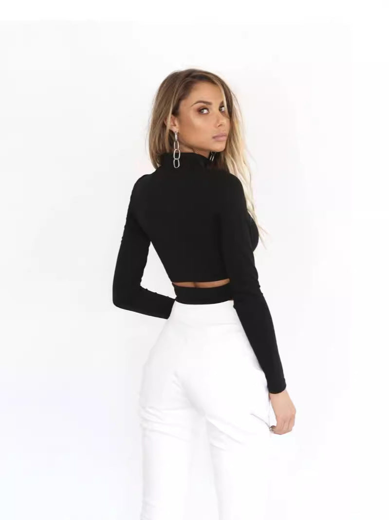 Fashionable Sexy Hollow Sleeve T-shirt Women's Top Two-Piece Illusion Long Sleevet Tshirt Women's Polyester Fiber Full Sleeve
