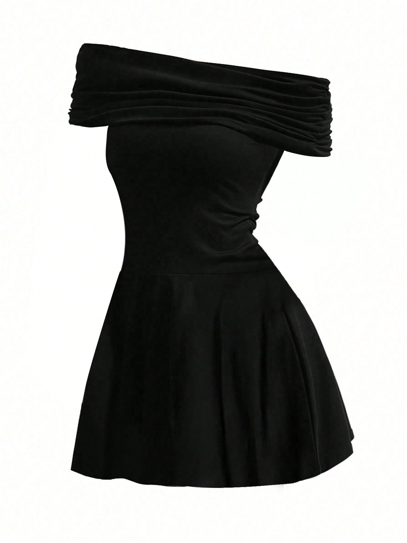 Sexy Slash Neck Solid Short sleeved Dress for Summer Women 2024 New Skinny High Waist Mini Dress for Ladies