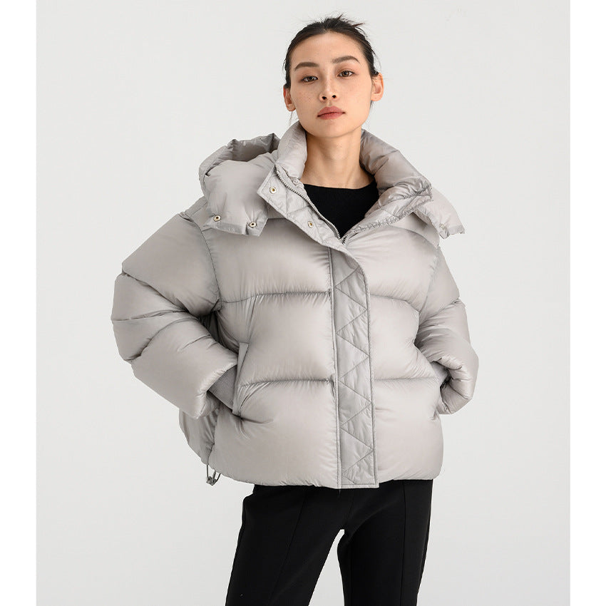 Women Down Jacket Winter New 90% White Duck Down Stand Collar Warm and Lightweight Trendy Coat