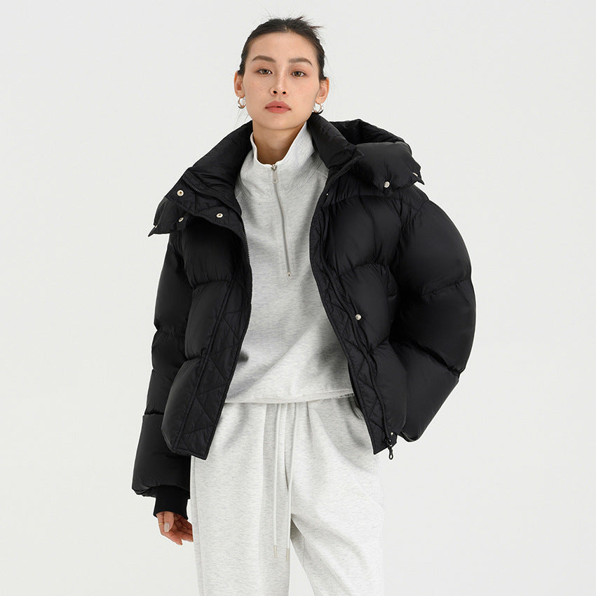 Women Down Jacket Winter New 90% White Duck Down Stand Collar Warm and Lightweight Trendy Coat