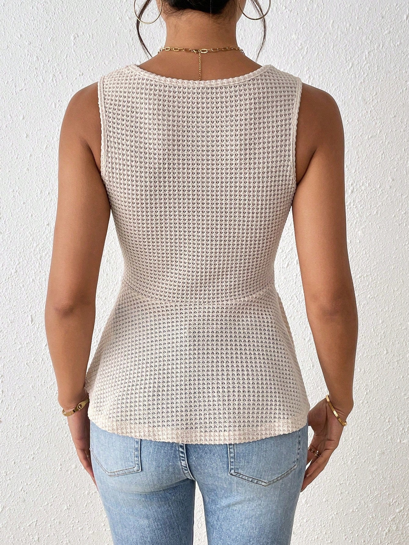 Fashionable Sleeveless Women's T-Shirt Casual Polyester Fiber V-Neck T-Shirt