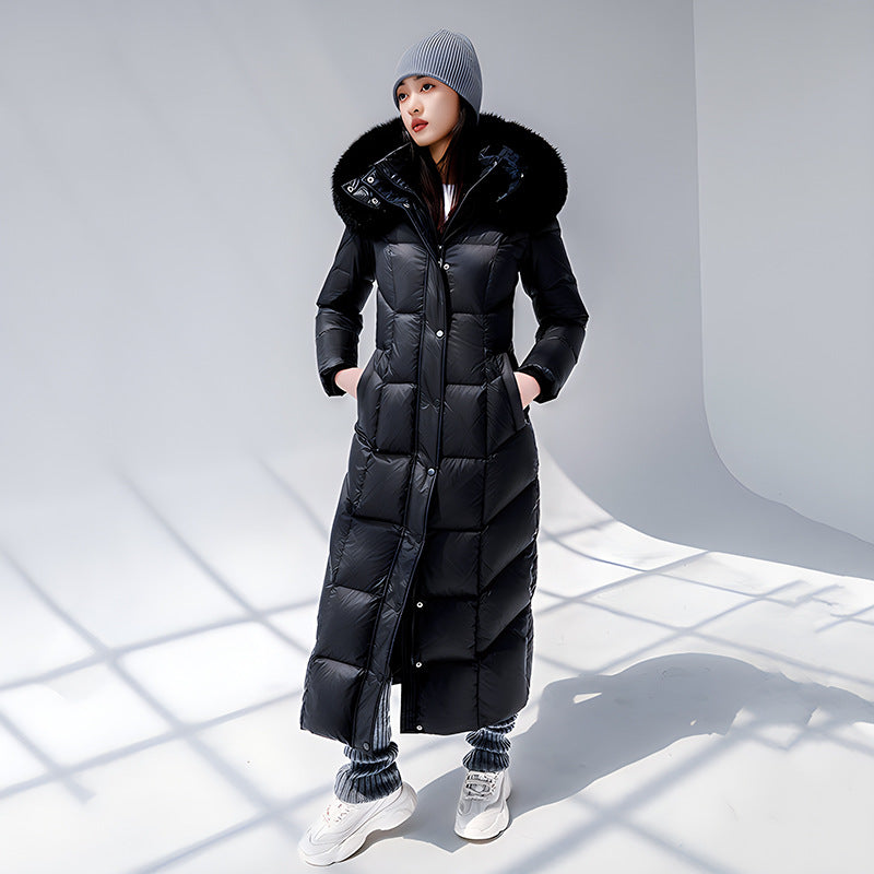 Women's Winter Warm Casual Fashion Long Hooded Jacket Down Jacket