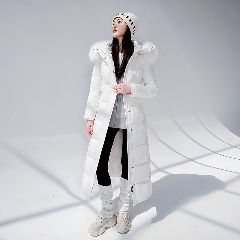 Women's Winter Warm Casual Fashion Long Hooded Jacket Down Jacket