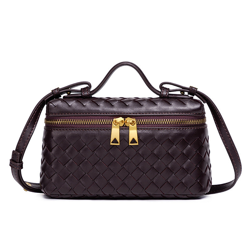 Hand-woven New One-shoulder Fashion Lunch Box Bag, Practical and Trendy Portable Oblique Span Box Bag