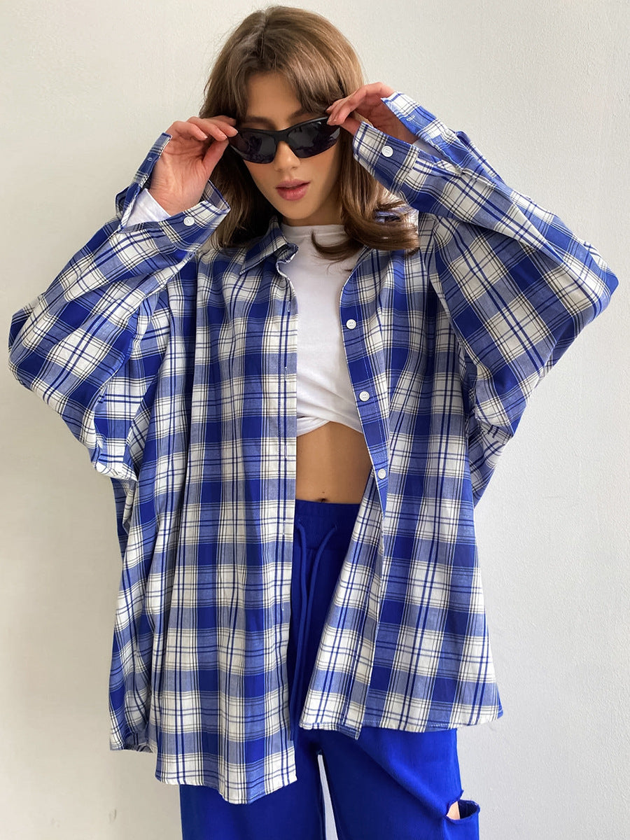 100% Cotton Women's Fashion Long Sleeve Loose Top Summer Casual Shirt