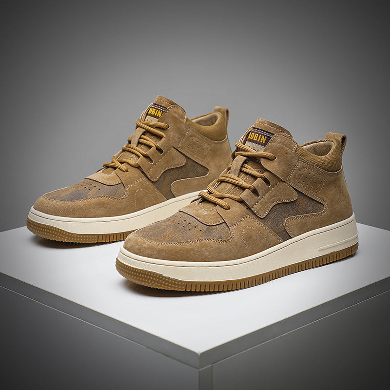 New Trend Designer Casual Men Shoes Flats Mixed Colors Lace-up Cow Suede Breathable Loafers Outdoor Sneakers Footwear