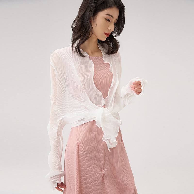 Summer New Long-sleeved Sunscreen Chiffon Small Jacket with Long Sleeves