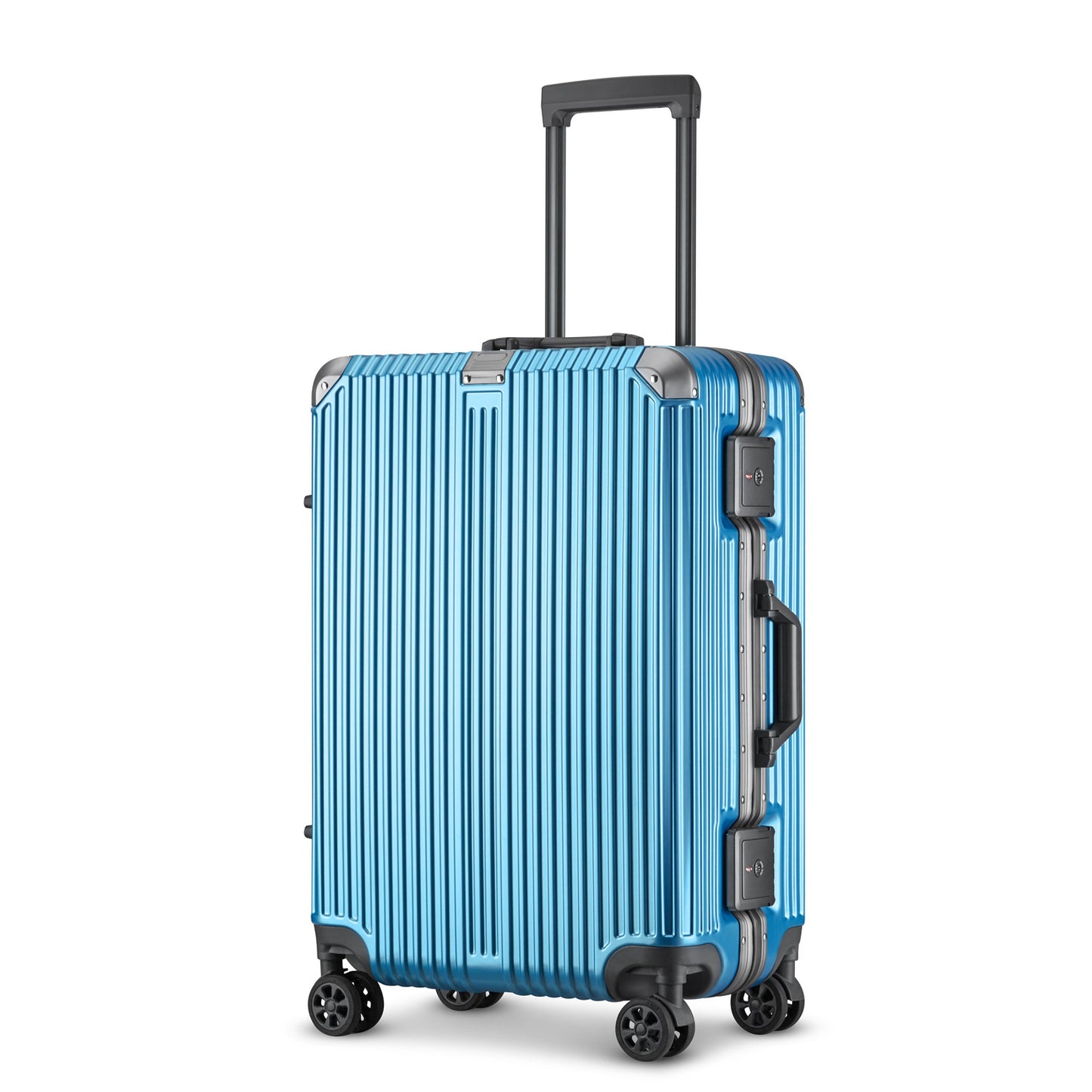 Suitcase Travel Suitcase Men 20 24 26 Carry-On Luggage Women PC Aluminum Frame Trolley Case TSA password lock