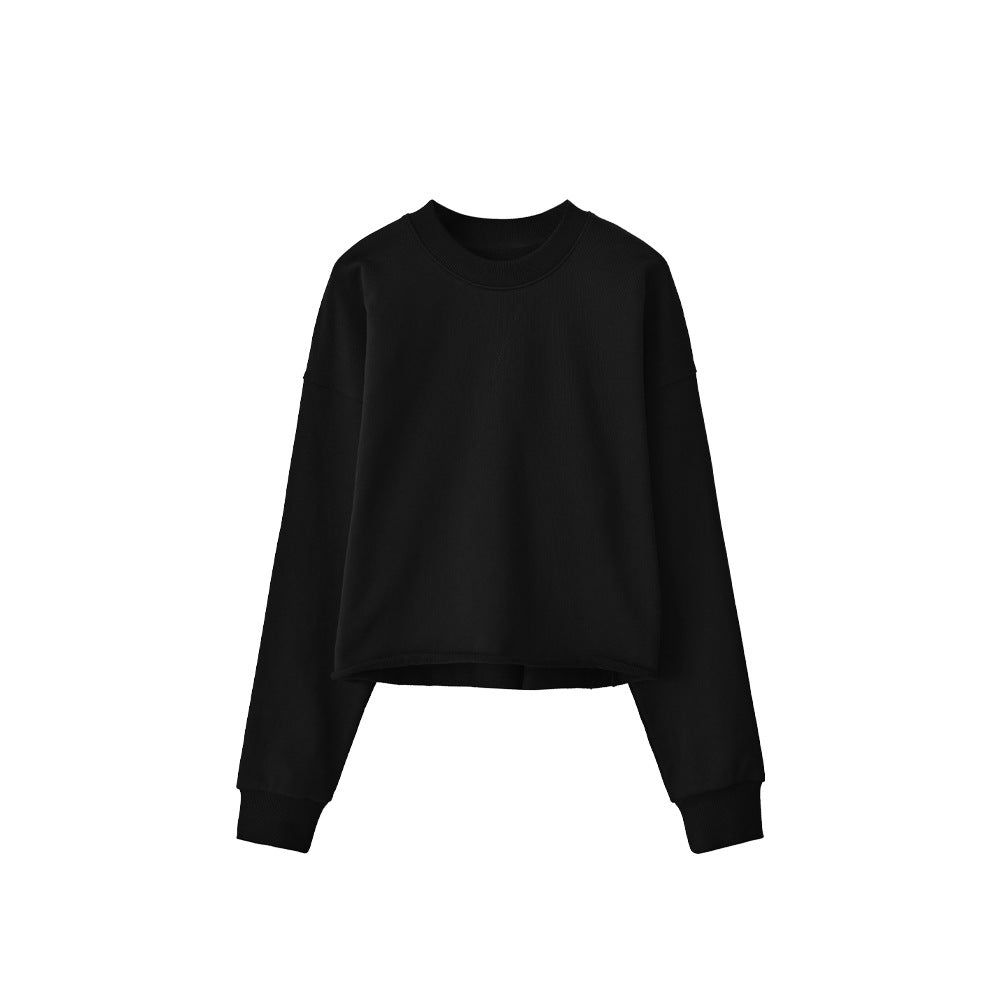 Fall Crop Hoodless Women'S Casual Long Sleeve Pullover Casual Sport Style Classic Round Neck Sweatshirts Womens Popular Clothes