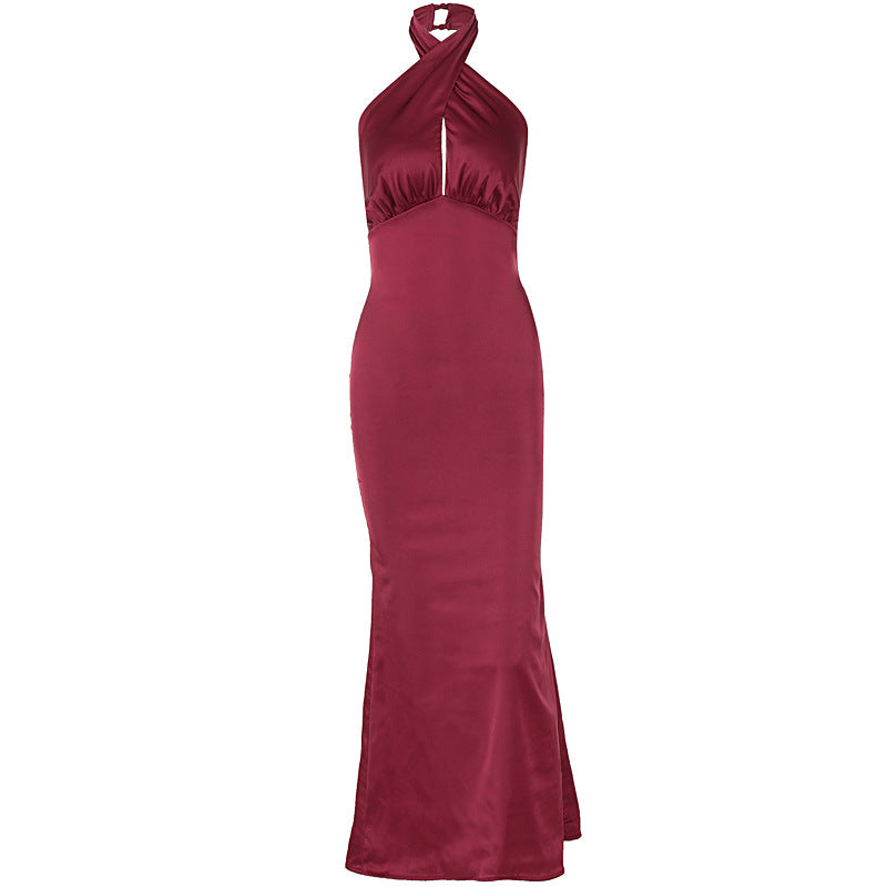 Avrilyaan Satin Backless Slim Sexy Dress Women Bodycon Long Summer Dress Mermaid Elegant NightClub Party Dresses Vestidos