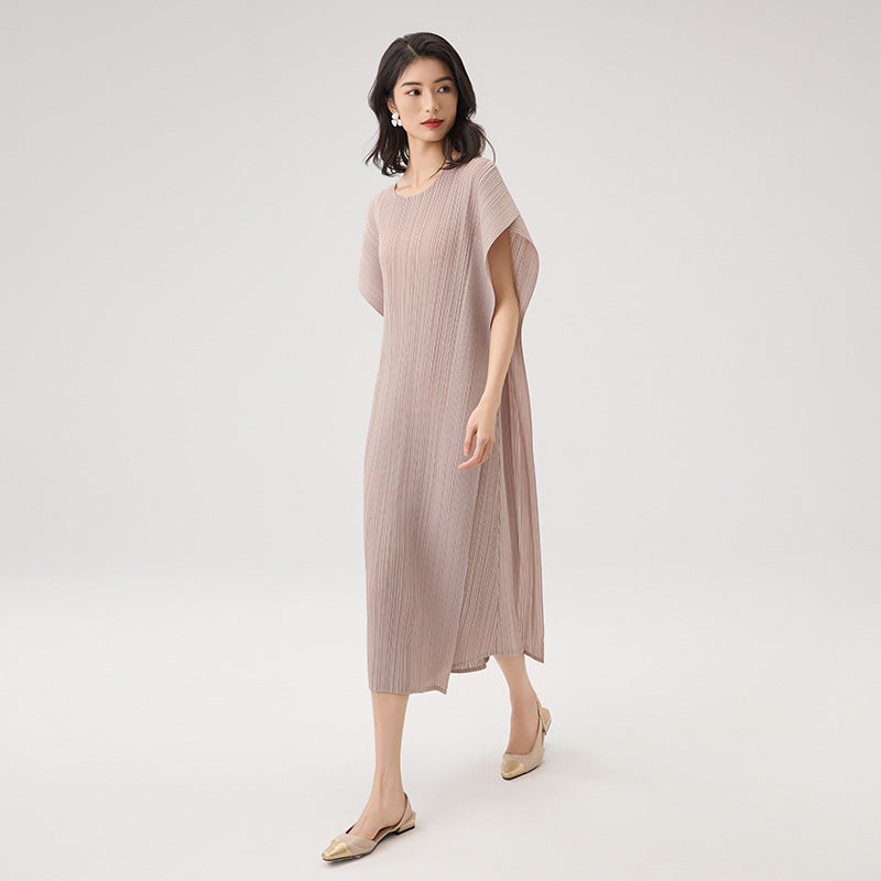 Summer New Personality Ageing Round Neck Loose Mid-length Dresses