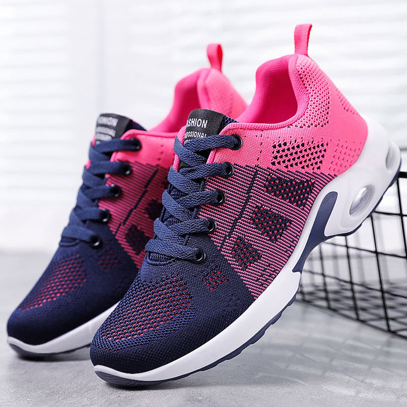 Womens Air Cushion Athletic Walking Sneakers Breathable Gym Jogging Tennis Sport Lace Up Shoes