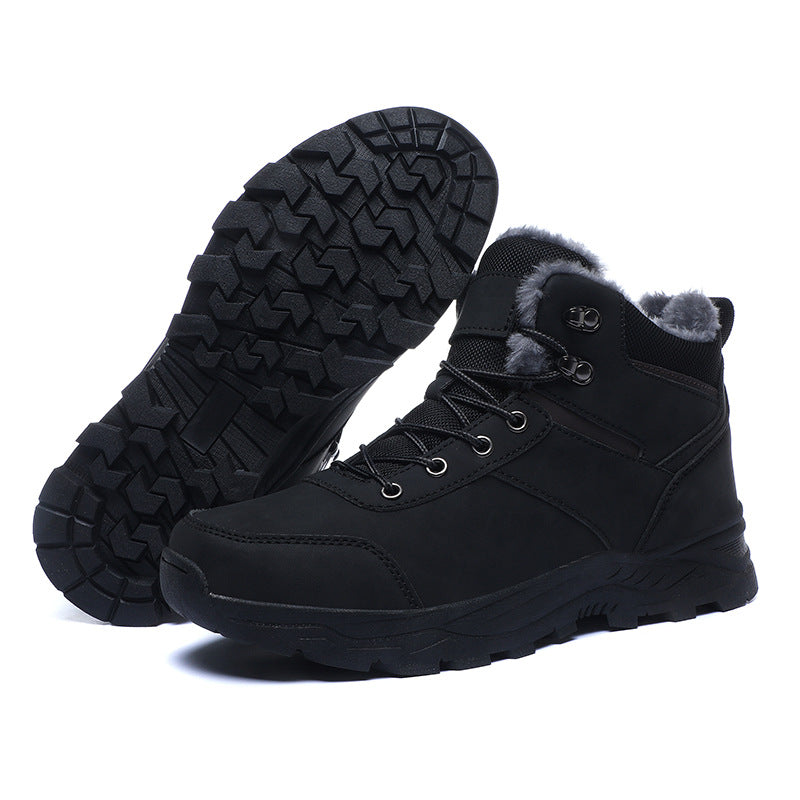New Winter Shoes for Men Boots Warm Plush Leather Snow Ankle Boots HIking Shoes Men Timberland Boots