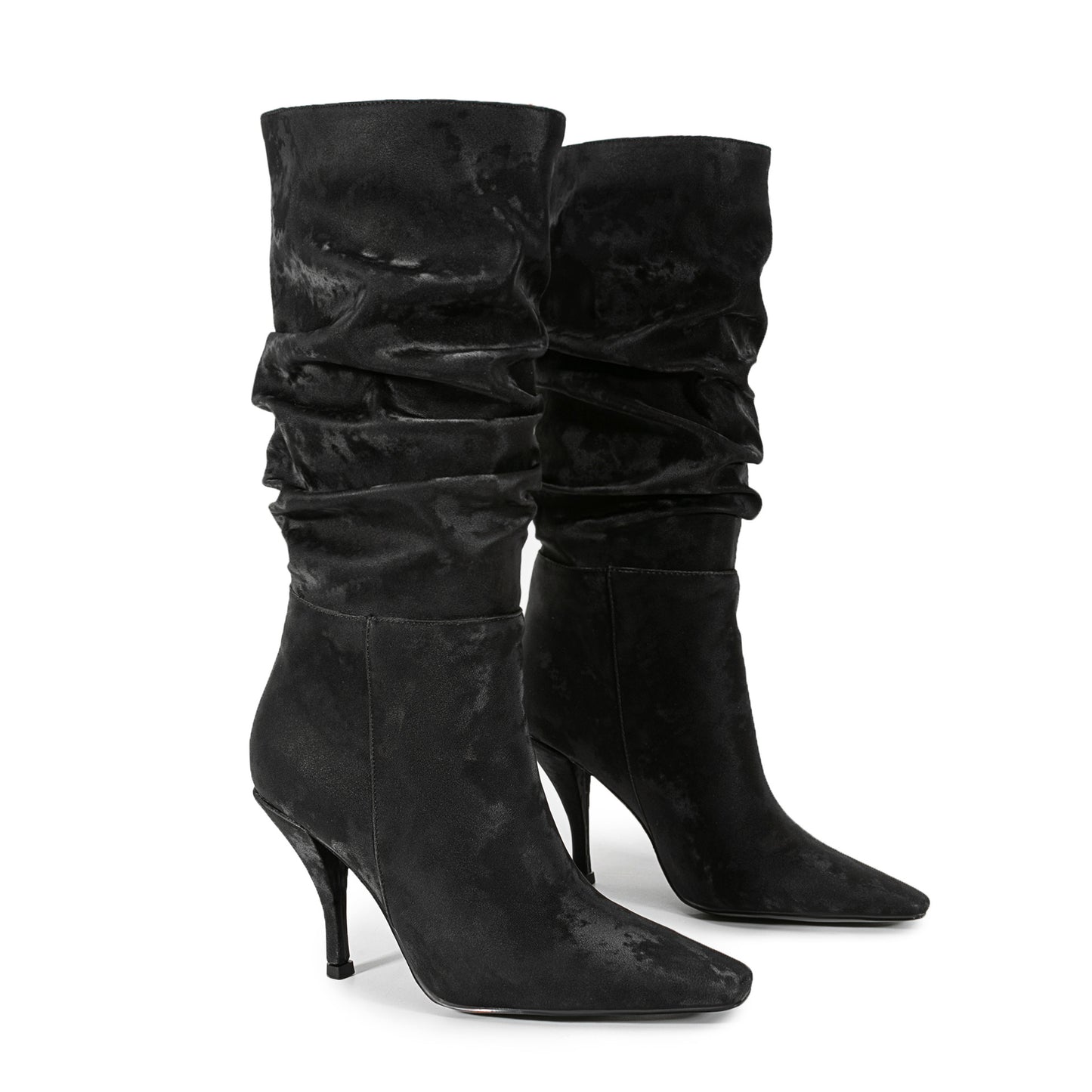 Autumn Winter Fashion Pleated Pointed Toe Women Knee-High Boots Fashion Modern Long Booties Thin Heels Female Shoes