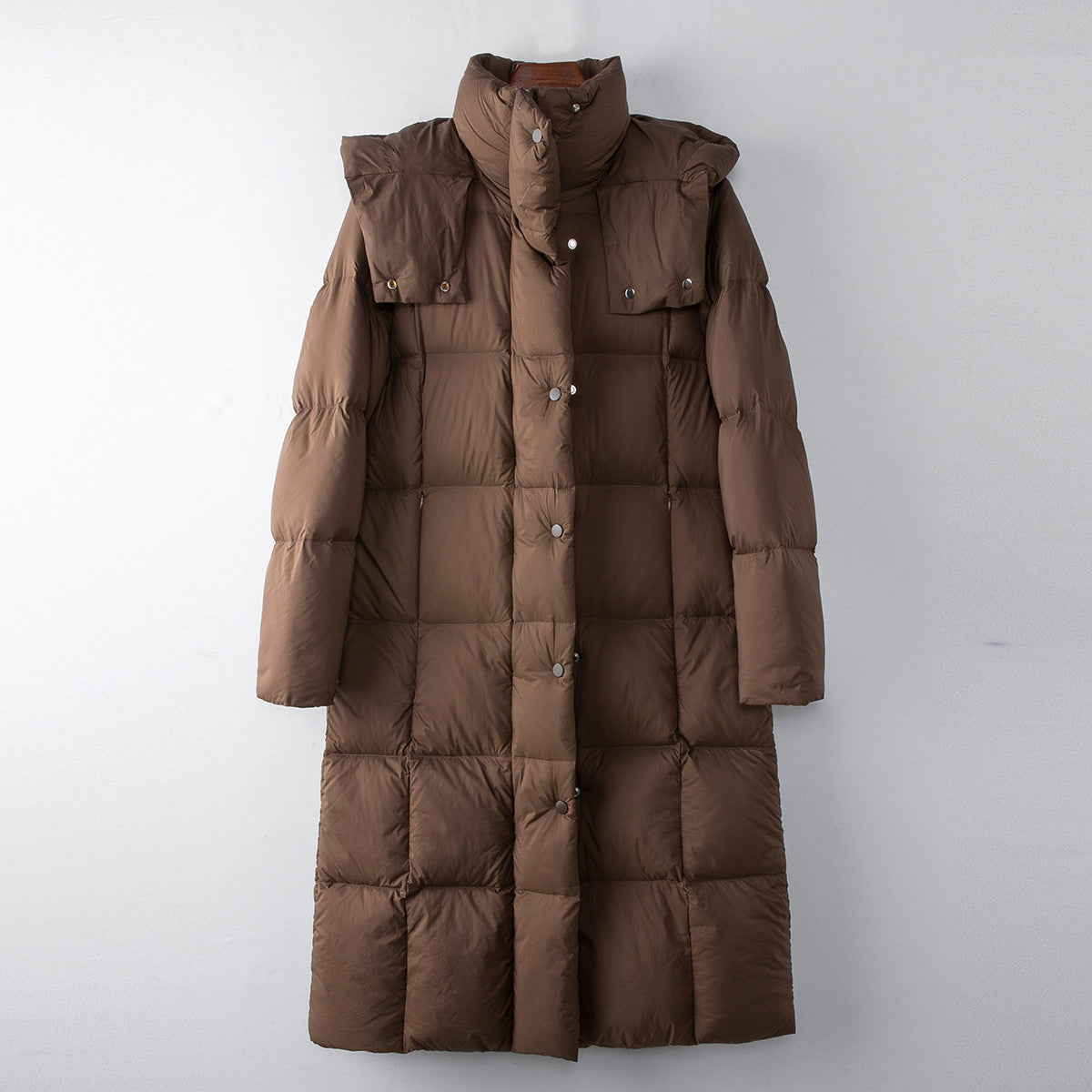 Winter Long duck down jacket for women warm Solid Oversize Casual Hooded turtleneck puffer coat Female