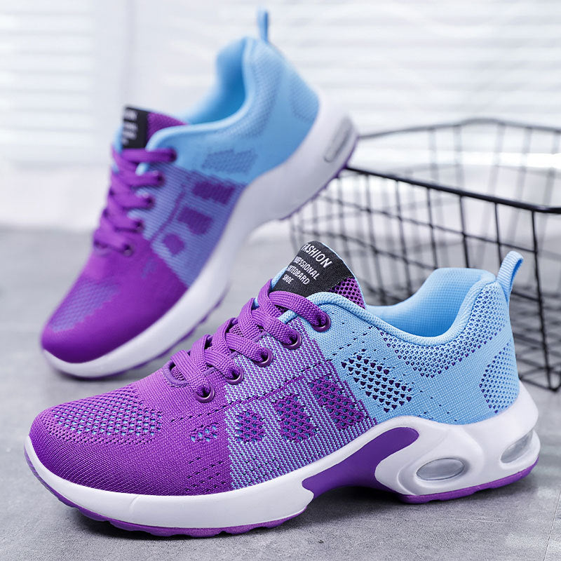 Womens Air Cushion Athletic Walking Sneakers Breathable Gym Jogging Tennis Sport Lace Up Shoes