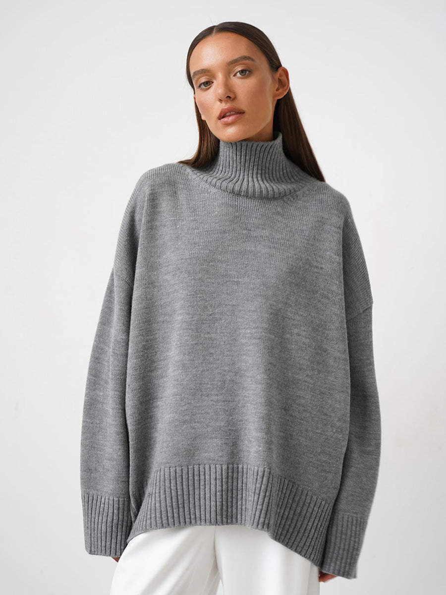 Winter Women's Turtleneck Sweater Long Sleeve Oversized Sweater