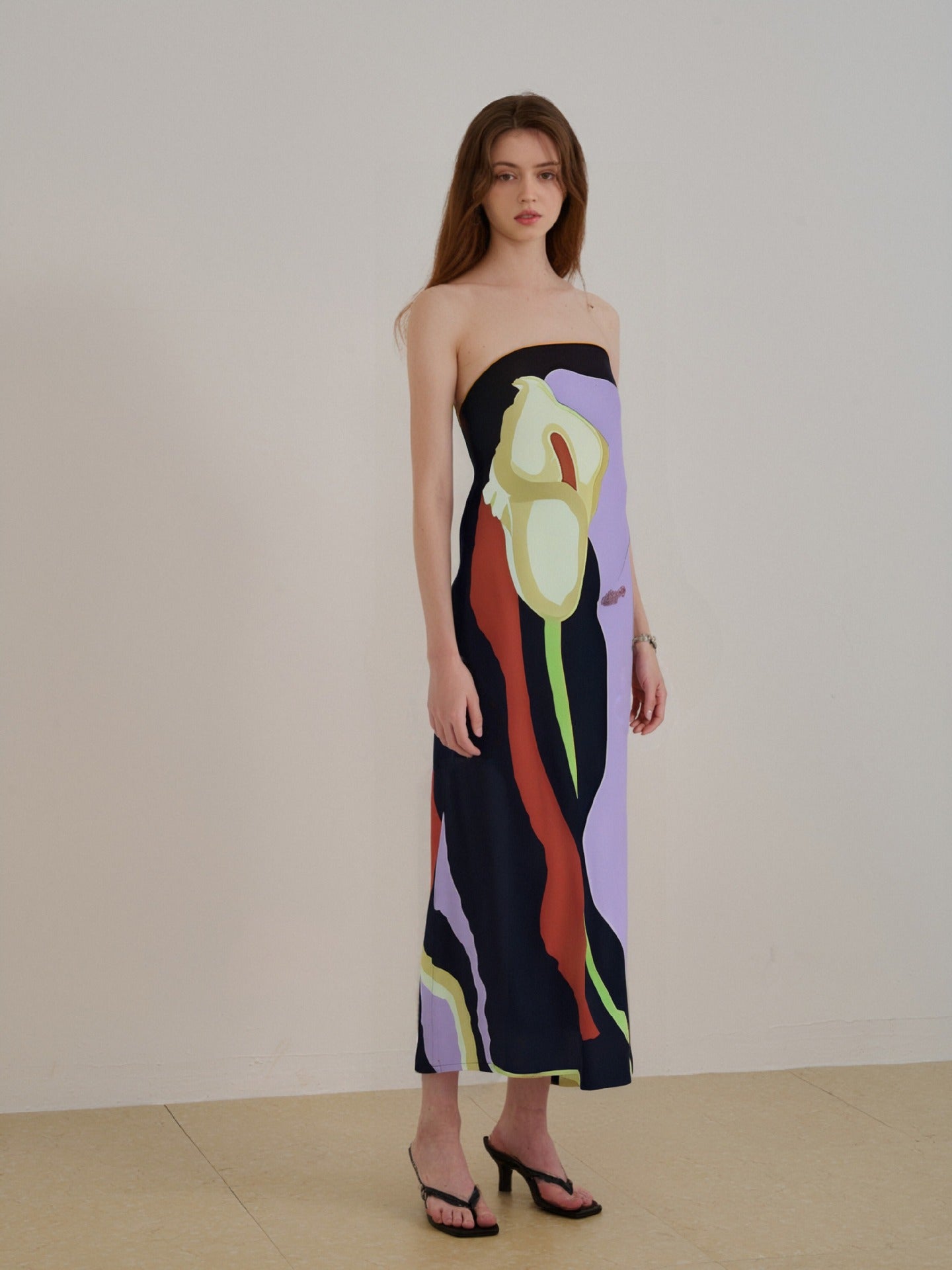 Sexy Strapless Backless Printed Long Dress Women Fashion Sleeveless Off Shoulder Vestidos Summer Lady Party Evening Robes