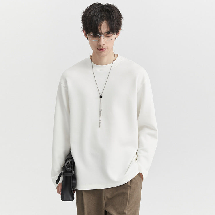 Cotton Men's T-shirt Solid Color Breathable Man Long Sleeves Pure Color Women T Shirt T-shirts for Male Tops Tees