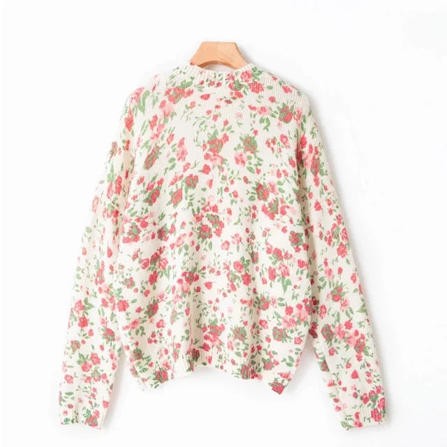18th-century Pastoral Girl Menstrual Printed Wool Hat Shirt Long Sleeve Cotton Material Elegant Style Adults