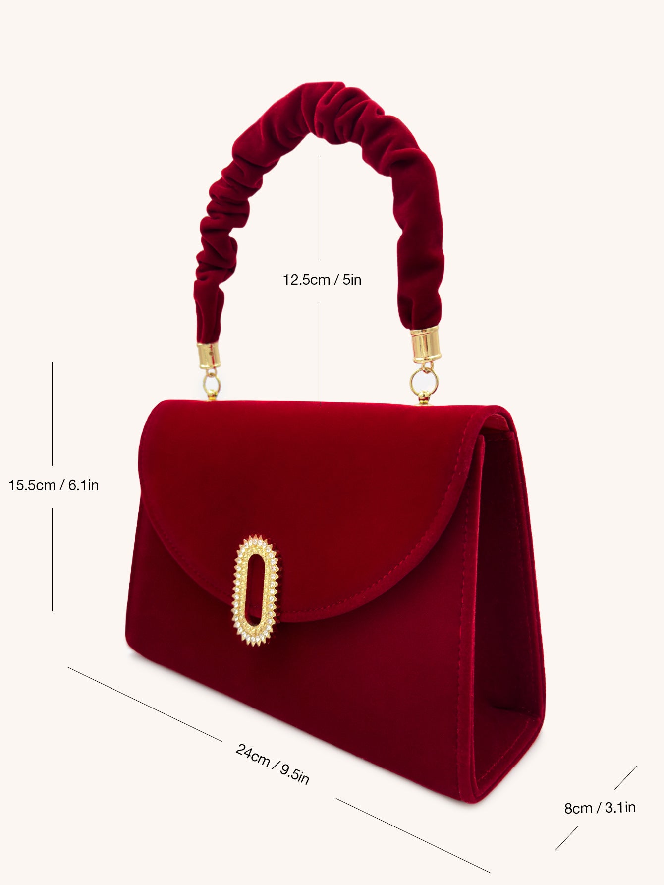 Red Velour Wedding Clutch Purses Handbag Women 2024 Trend Bag with Top Handle Lady Dating Evening Party Shoulder Messenger Bags