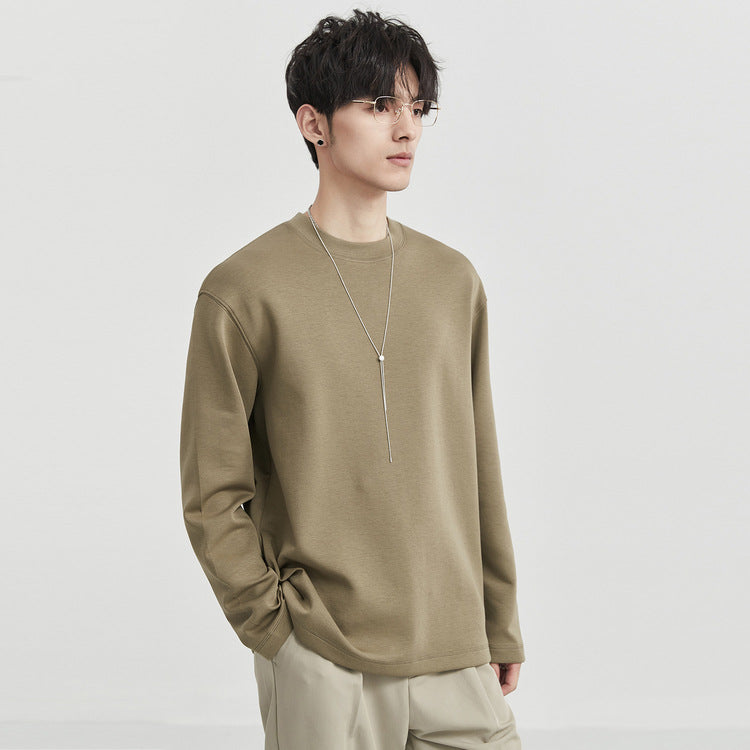 Cotton Men's T-shirt Solid Color Breathable Man Long Sleeves Pure Color Women T Shirt T-shirts for Male Tops Tees