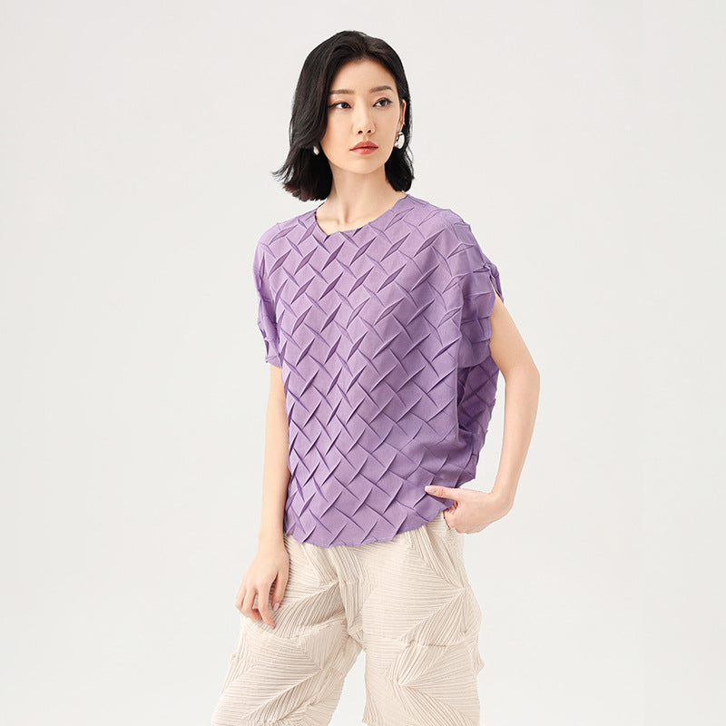 Women's T-Shirt Solid Color Bat Sleeve Design Lightweight Style Fashion Casual Tops