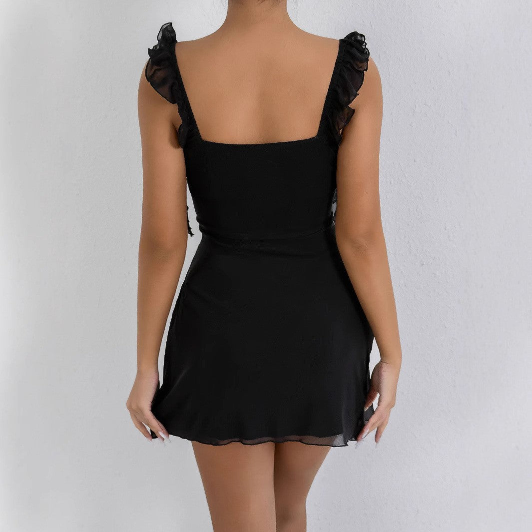 Sweetheart Neck Bodycon Dress, Party Wear Solid Sleeveless Dress, Women's Clothing