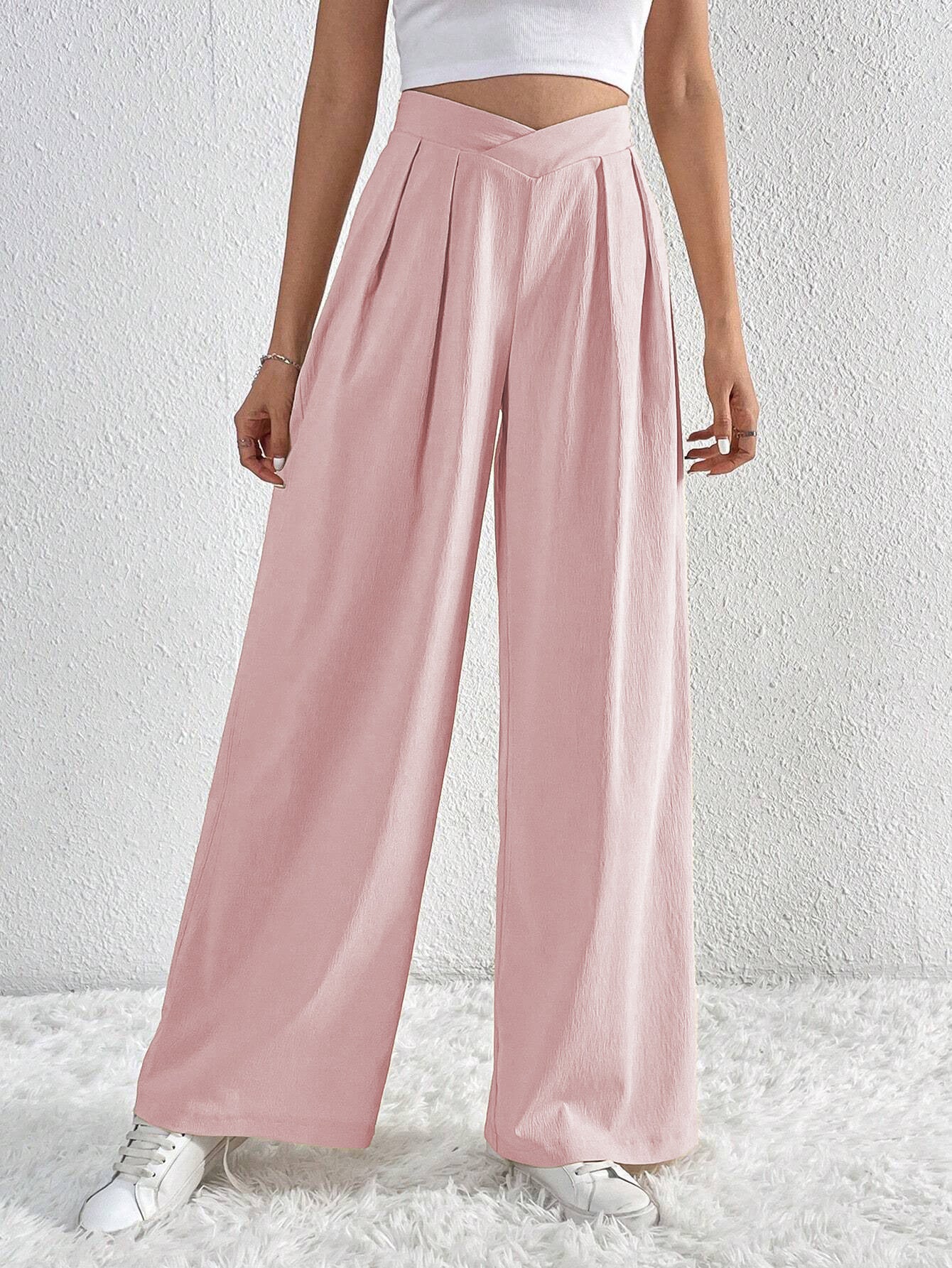New Women's Commuter Style Pleated Casual Wide-leg Loose Trousers