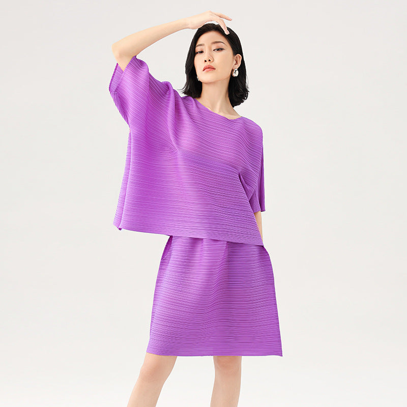 Summer New Fresh Sweet T-shirt Loose Comfortable Age Reduction Short Skirt Set Dress