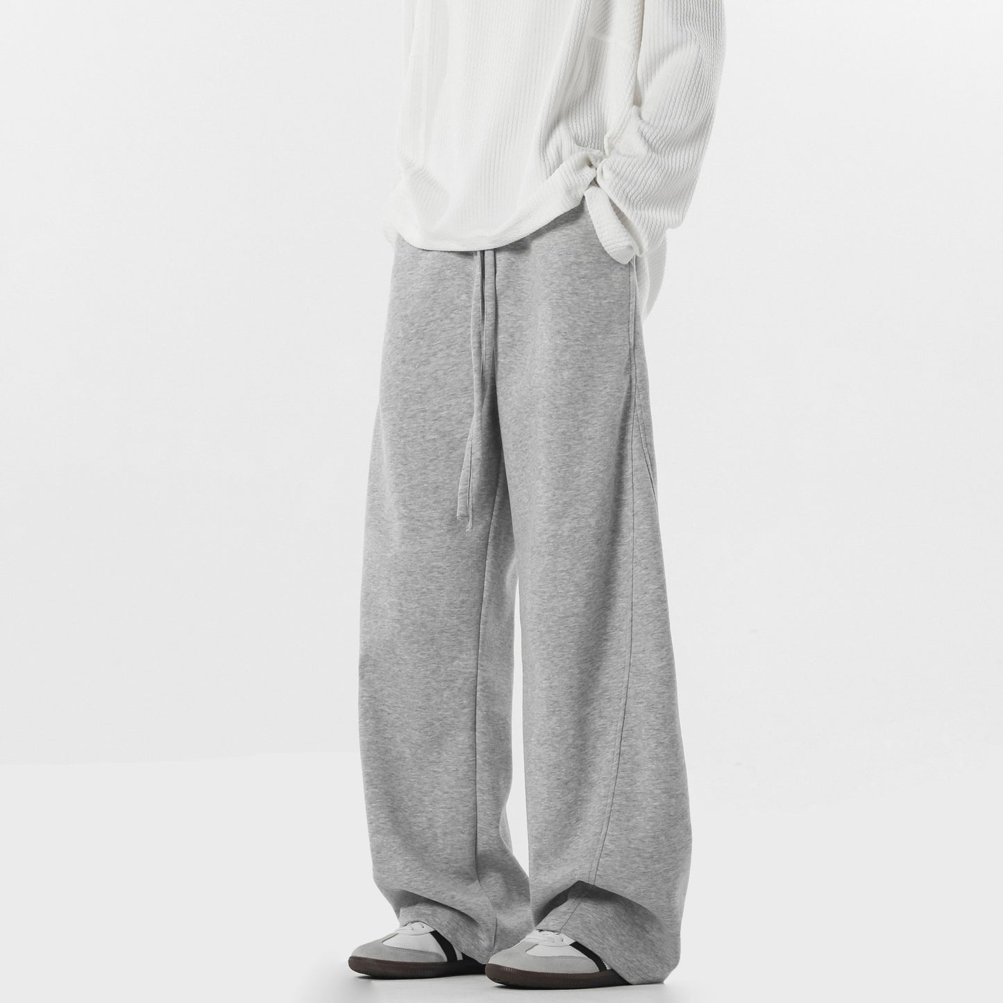 American Highstreet Scimitar Casual Pants Men'sautumnandwinter Loosevelvet Sports Sweatpantsheavydrap Straight Pants