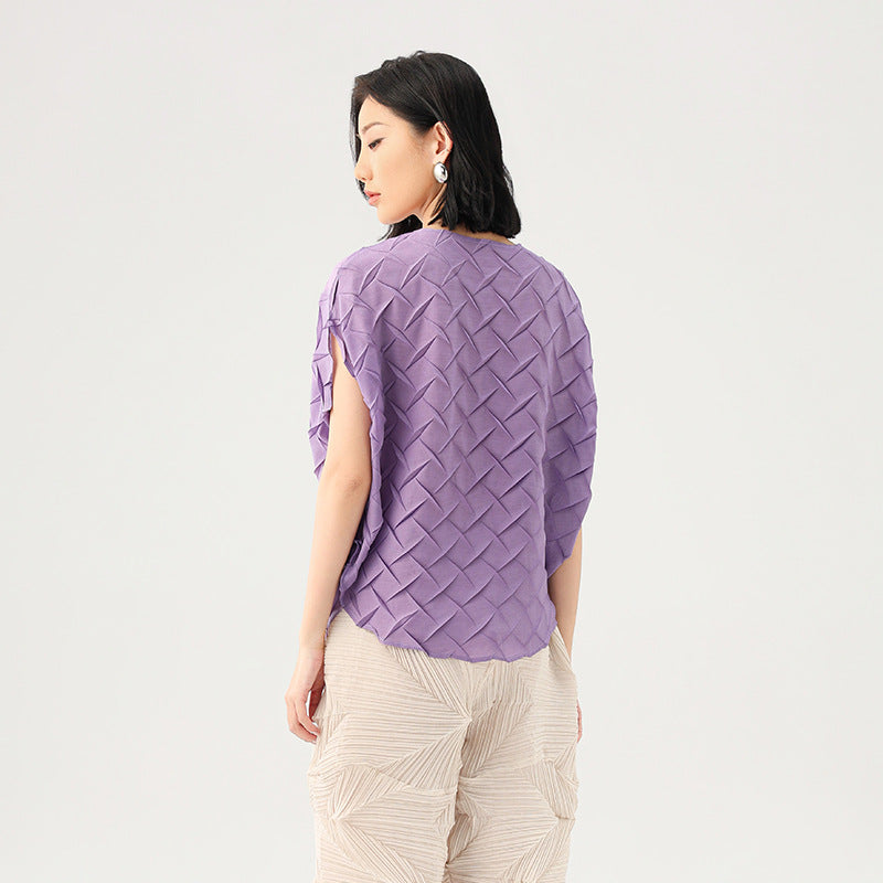 Women's T-Shirt Solid Color Bat Sleeve Design Lightweight Style Fashion Casual Tops
