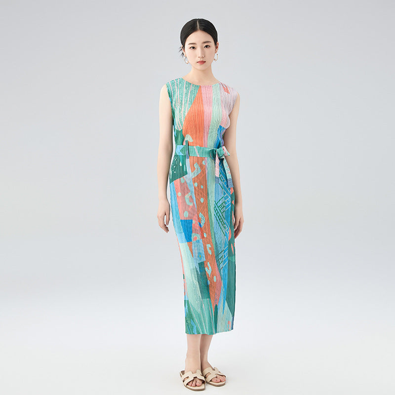 Spring and Summer New Sleeveless Slim Casual Fashion Versatile A-line Skirt