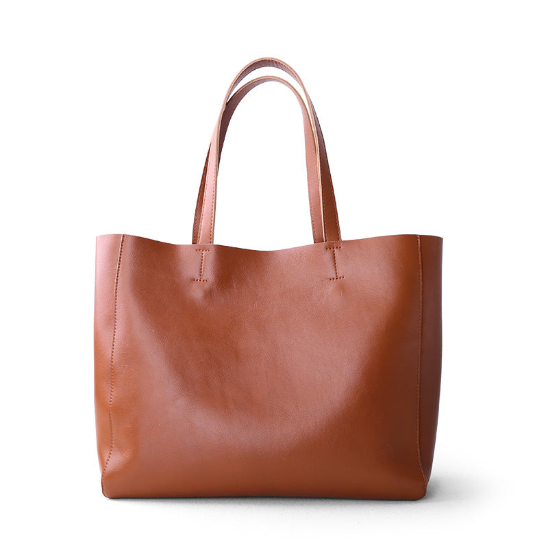 Soft Genuine Leather Women Shoulder Bags Large Capacity Female Totes Bag Brand Designer Leather Lady Handbag Casual
