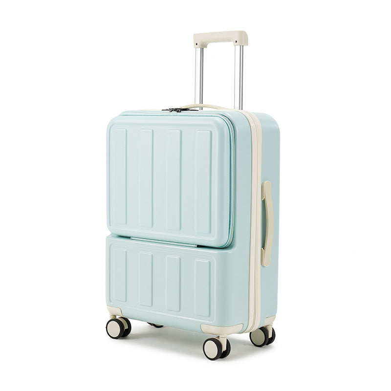 Front Opening Luggage USB Charging Suitcase Aluminum Frame Password Trolley Case Zipper Trip Cabin Carry-on Rolling Travel Bags