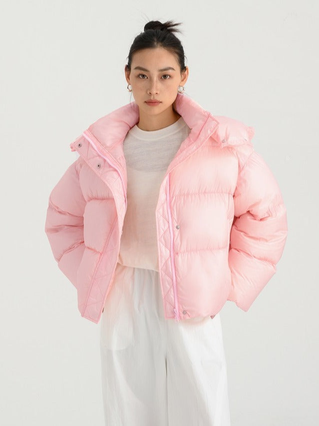 Women Down Jacket Winter New 90% White Duck Down Stand Collar Warm and Lightweight Trendy Coat