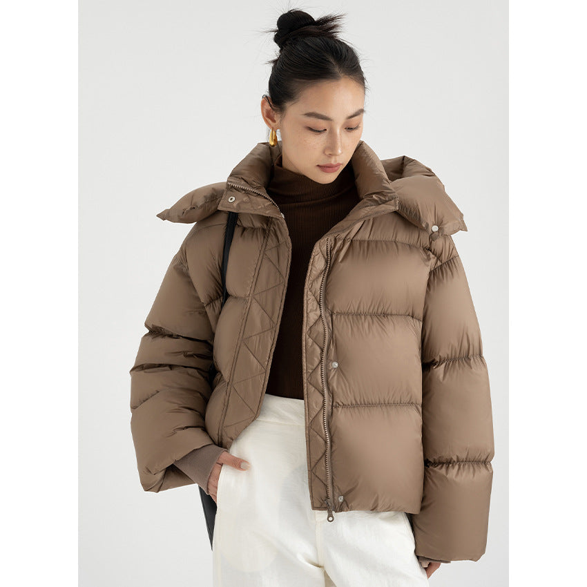 Women Down Jacket Winter New 90% White Duck Down Stand Collar Warm and Lightweight Trendy Coat