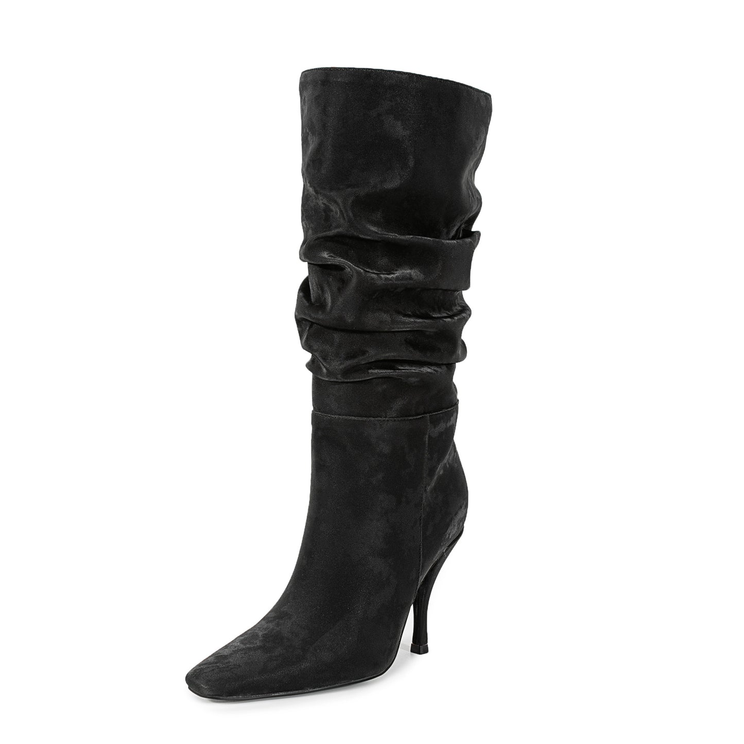 Autumn Winter Fashion Pleated Pointed Toe Women Knee-High Boots Fashion Modern Long Booties Thin Heels Female Shoes