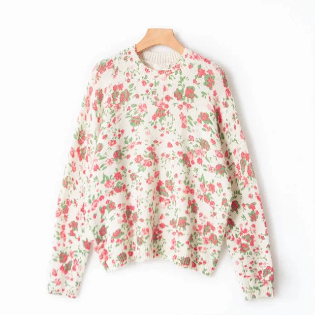 18th-century Pastoral Girl Menstrual Printed Wool Hat Shirt Long Sleeve Cotton Material Elegant Style Adults