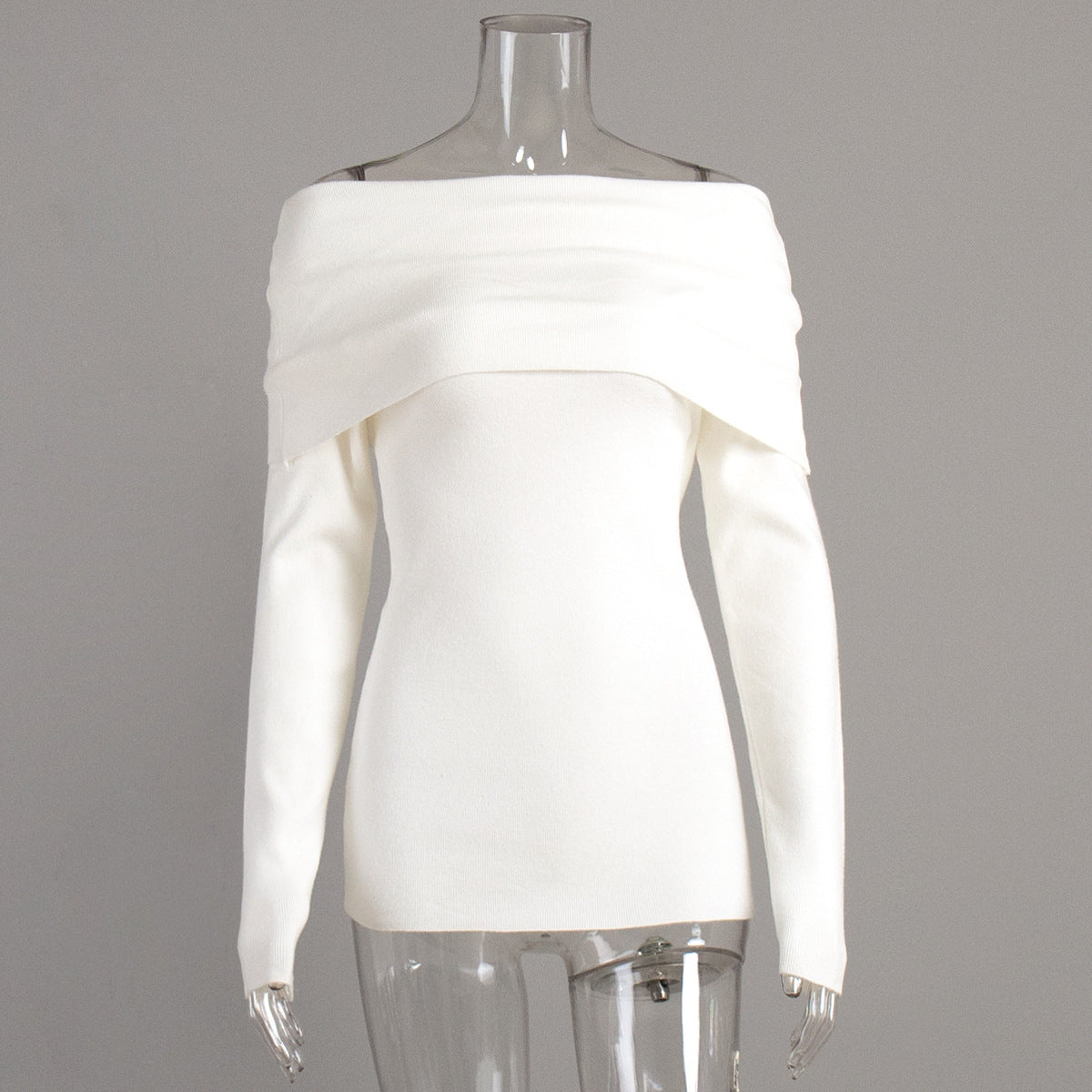 Knitted Sweater Women Fashion Pullover Long Sleeves Sexy Sweater