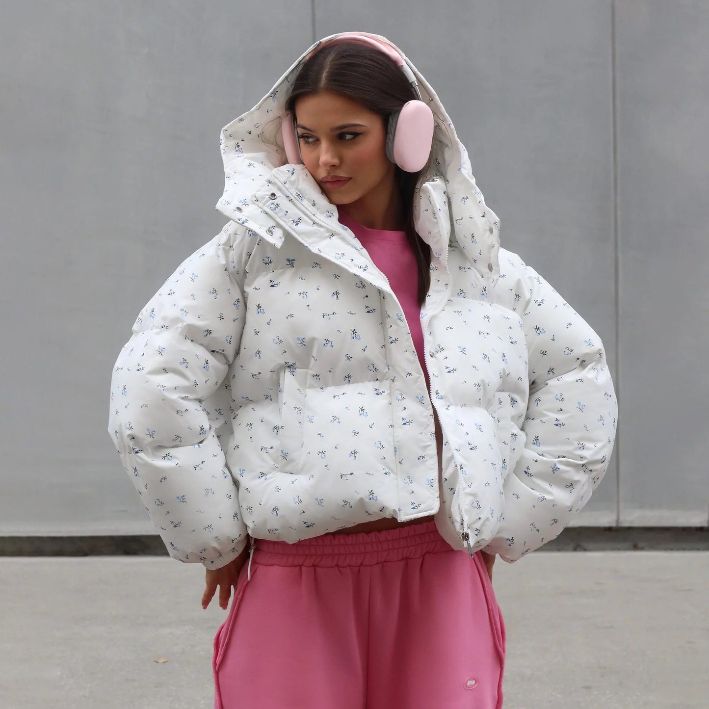 Women's Hooded Cotton Jacket with Cotton Down Coats