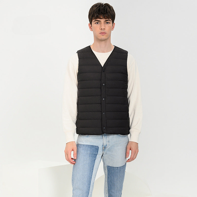 New Winter and Autumn Mens White Duck Down Vest Fashion Coats