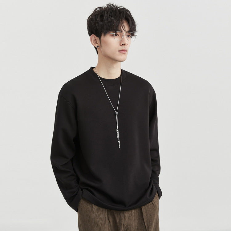 Cotton Men's T-shirt Solid Color Breathable Man Long Sleeves Pure Color Women T Shirt T-shirts for Male Tops Tees