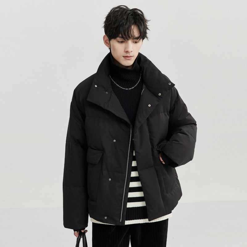 Short Thick Male Jackets Warm Men's Quilted Padded Coats Winter Korean Reviews Many Work Casual Clothing