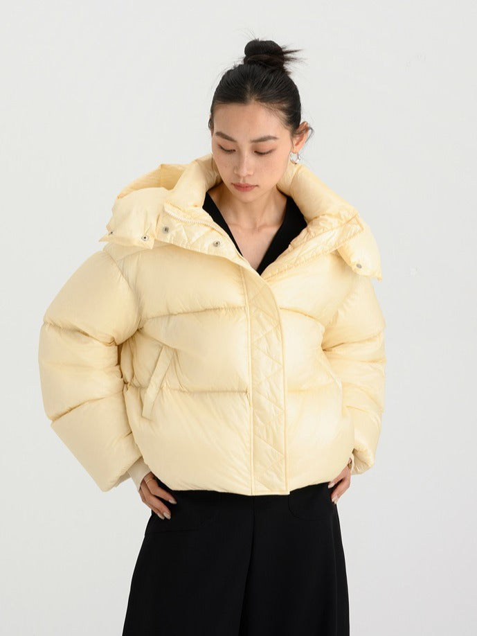 Women Down Jacket  Winter New 90% White Duck Down Stand Collar Warm and Lightweight Trendy Coat